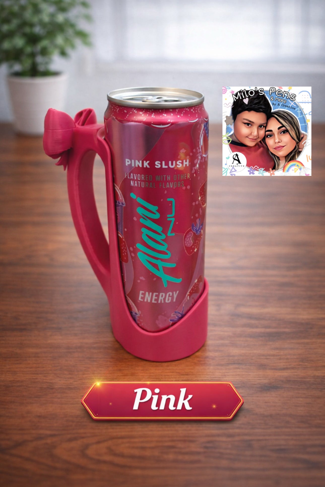 12oz slim can holder with bow