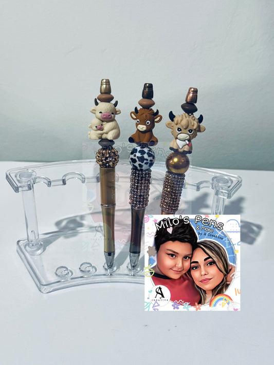 Highland cow Beadable pens