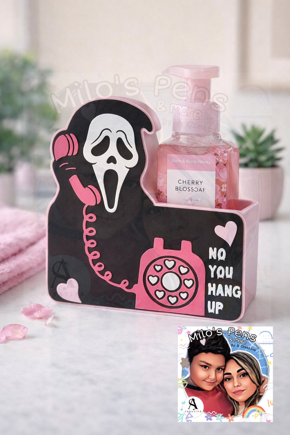No you hang up ghost face bbw soap holder/ pen holder
