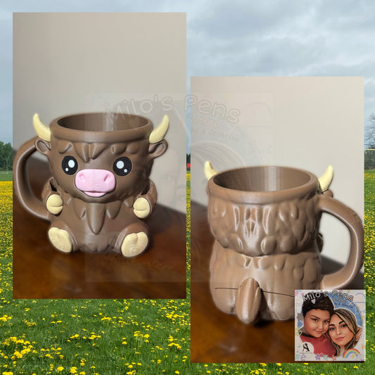Highland cow ice cream pint holder with drawer