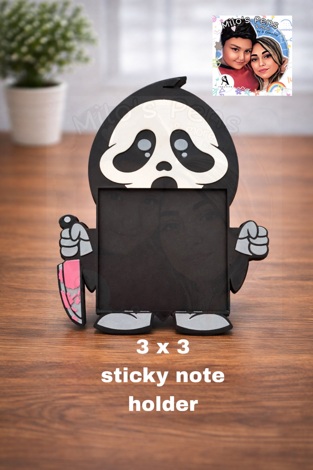 GF sticky note holder. Hot pink accent